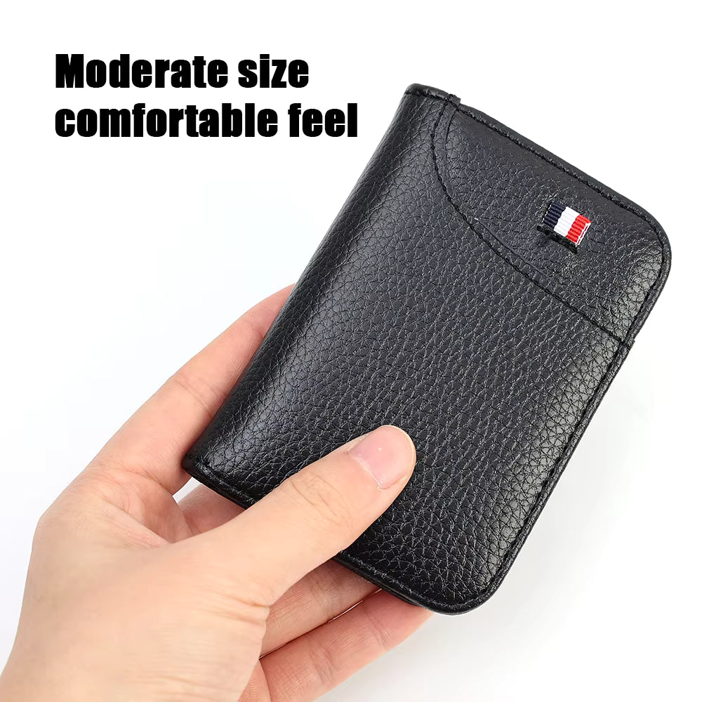 Portable Super Slim Soft Wallet PU Leather Credit Card Wallet Purse Card Holders Men Wallet Thin Small Short Wallets,Black