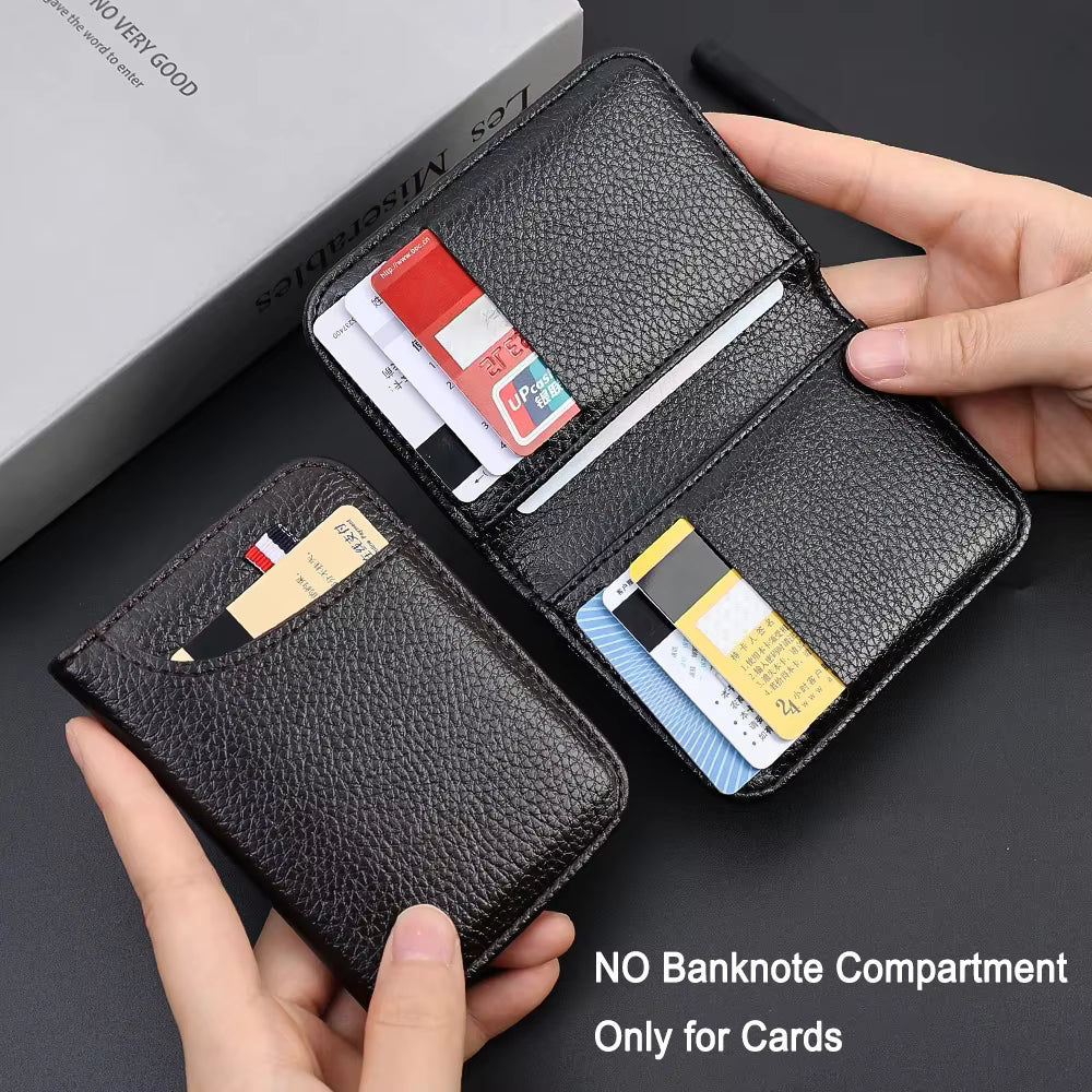 Portable Super Slim Soft Wallet PU Leather Credit Card Wallet Purse Card Holders Men Wallet Thin Small Short Wallets,Black