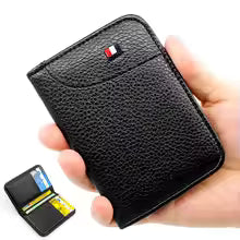 Portable Super Slim Soft Wallet PU Leather Credit Card Wallet Purse Card Holders Men Wallet Thin Small Short Wallets,Black